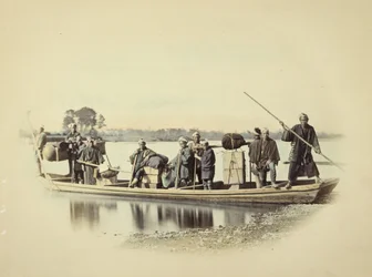 Gruppe auf einem Boot