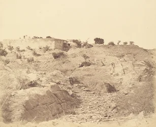 Sammy House, zeigt die Leichen von Sepoys, die im Kampf getötet wurden