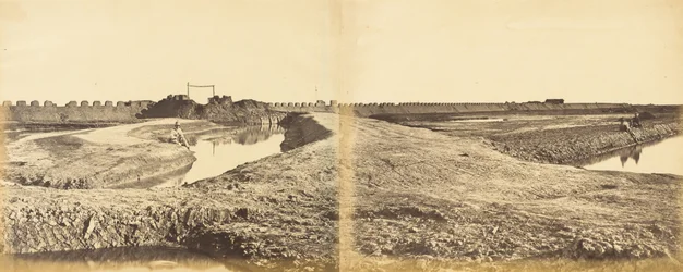 Tangkoo Fort nach seiner Eroberung, zeigt den französischen und englischen Eingang, 10. August 1860
