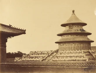 Himmelstempel von dem Ort, an dem die Priester in der chinesischen Stadt Peking verbrannt werden. 18. Oktober