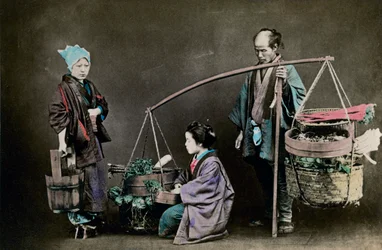 Gemüsehändler, Japan, 1882