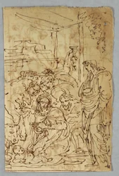 Anbetung der Hirten; Erzengel St. Michael nach Raphael; St. Margarete nach Raphael; Aloof de Wignancourt von Caravaggio; Putti; Studie der Flut; Verso: Disposition nach Volterra; St. Cecilia nach Raphael; Teil der Hochzeit von Heinrich IV.