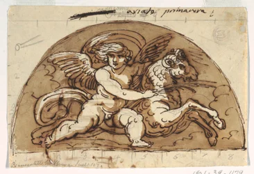 Ares, Lunette für die Decke, Sala Ottagonale, Palazzo Milzetti, Faenza
