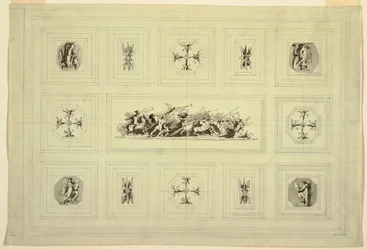 Deckenverkleidung dem Krieg gewidmet, Palazzo Quirinale, Rom