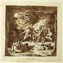 Entwurf für einen Bühnenvorhang: Apollo und Marsyas, Palazzo Conti-Sinibaldi, Faenza