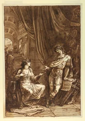 Zeichnung, Kleopatra fleht O an, ca. 1820