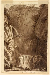 Zeichnung, Die Grotte der Sirenen in Tivoli, um 1813