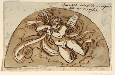 Winter, Lunette für die Decke der Sala Ottagonale, Palazzo Milzetti, Faenza