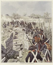 Soldaten unter den Ruinen von Nikopolis