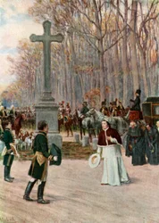 Das Treffen von Napoleon und dem Papst in Fontainebleau