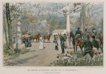 Das Treffen von Napoleon und Pius VII. in Fontainebleau