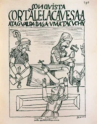 Der Inka-Kaiser Atahualpa wird am 28. Juli 1533 in Cajamarca von Spaniern hingerichtet