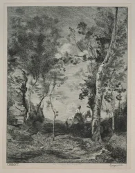 Landschaft oder Das weiße Pferd, nach Corot