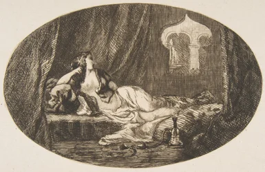 Odaliske, die in einem Harem ruht, aus Titres de Romance, 1857
