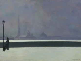 Die Newa, leichter Nebel (La Néva, brume légère)