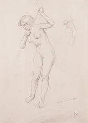 Figurenstudie für "Die Tötung des Orpheus"