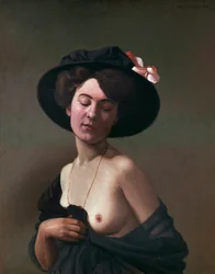 Dame mit schwarzem Hut, 1908