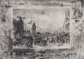 Westminster Bridge oder Westminster Clock Tower, 1860-98