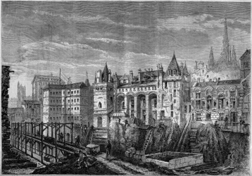 Architektur: Ansicht der Westfassade des ehemaligen Palastes der Könige von Frankreich auf der Île de la Cité in Paris