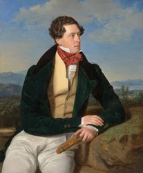 Der Schauspieler Maximilian Korn in einer Landschaft, 1828