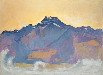Die Dents du Midi von Chesières aus gesehen, 1912