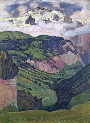 Die Jungfrau von Isenfluh aus gesehen, 1902