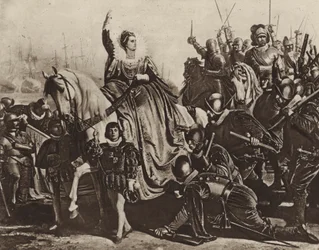 Königin Elisabeth in Tilbury (Fotogravur)