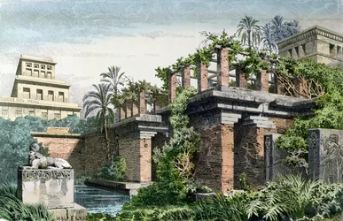 Die Hängenden Gärten von Babylon, aus der Reihe „Die sieben Weltwunder“, veröffentlicht im „Münchener Bilderbogen“, 1886