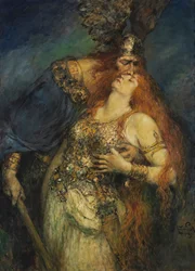 Wotans Abschied von Brünnhilde, ca. 1910.