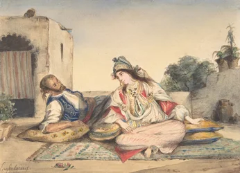 Ein maurisches Paar auf seiner Terrasse, 1832