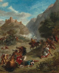 Araber kämpfen in den Bergen