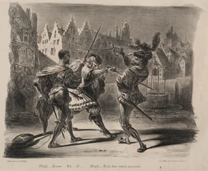 Illustrationen für Faust: Duell von Faust und Valentin, 1828