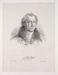 Illustrationen zu Faust: Frontispiz - Porträt von Johann Wolfgang von Goethe, 1828