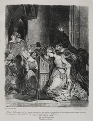 Illustrationen für Faust: Marguerite in der Kirche, 1828