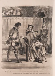 Illustrationen zu Faust: Méphistophélé empfängt den Schuljungen, 1828