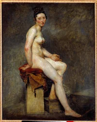 Nackte Sitzende, genannt Miss Rose. Gemälde von Eugène Delacroix