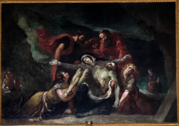 Pietà oder „Beweinung“. Gemälde von Eugène Delacroix (1798-1863) 1844 Kirche Saint-Denis du Saint-Sacrement in Paris