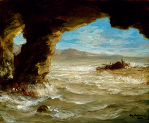 Schiffswrack an der Küste, 1862