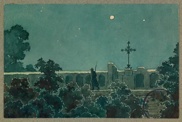 Das Kalvarienberg in Vailly in der Nacht des 27. Oktober