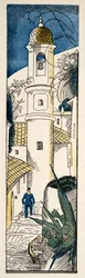 Straße in Antibes aus Gazette de Bon Ton, veröffentlicht 1920