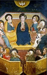 Jungfrau mit den Aposteln (Detail)