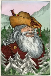 Illustration von Filiberto Scarpelli (1870-1933) für die Fabel "Der Kristallberg" aus einer Sammlung von Fabeln der Brüder Grimm "Schneewittchen und andere Märchen" ca. 1920
