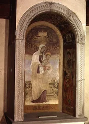Madonna mit Kind und Heiligen, ein Detail aus dem Tabernakel des Canto al Mercantale, 1498