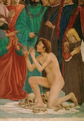 Heiliger Peter erweckt den Sohn des Präfekten Teophil, seines Gefängniswärters, zum Leben (Wandmalerei)