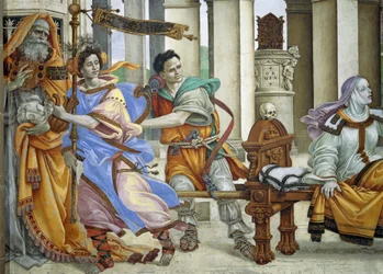 St. Johannes der Evangelist erweckt Drusiana zum Leben