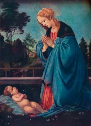 Die Madonna, die das Christkind anbetet, 15. Jahrhundert, 1910