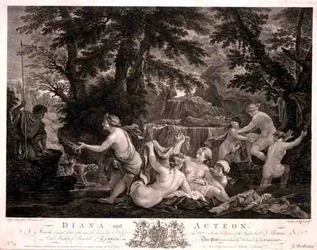 Diana und Acteon, graviert von William Woollett (1735-85), veröffentlicht von J. Boydell