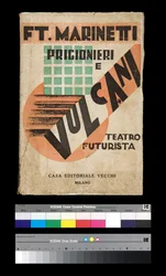 Futurismus: Cover von "Prigionieri e Vulcani" 1927 (Gravur)