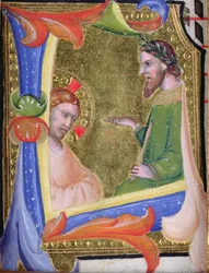 Christus vor Pilatus, in der historisierten Initiale L, ca. 1403-05