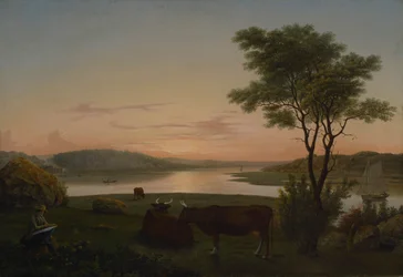 New England Inlet mit Selbstporträt